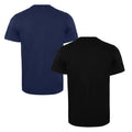 Navy Blue-Black - Back - Back To The Future Mens Distressed Logo T-Shirt (Pack of 2)