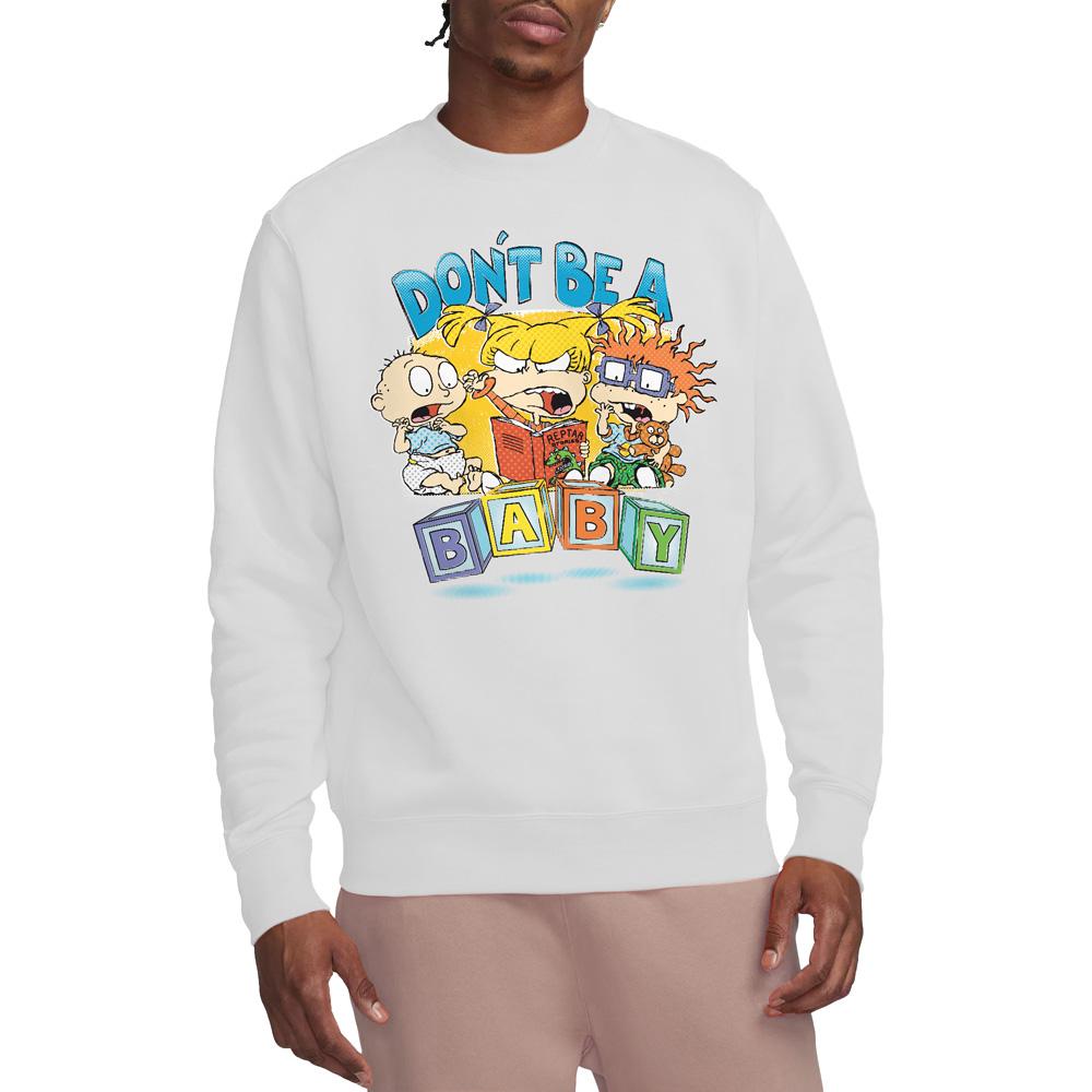 White - Lifestyle - Rugrats Unisex Adult Don´t Be A Baby Blocks Sweatshirt