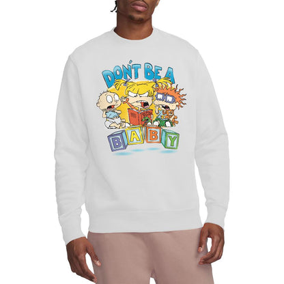 White - Lifestyle - Rugrats Unisex Adult Don´t Be A Baby Blocks Sweatshirt