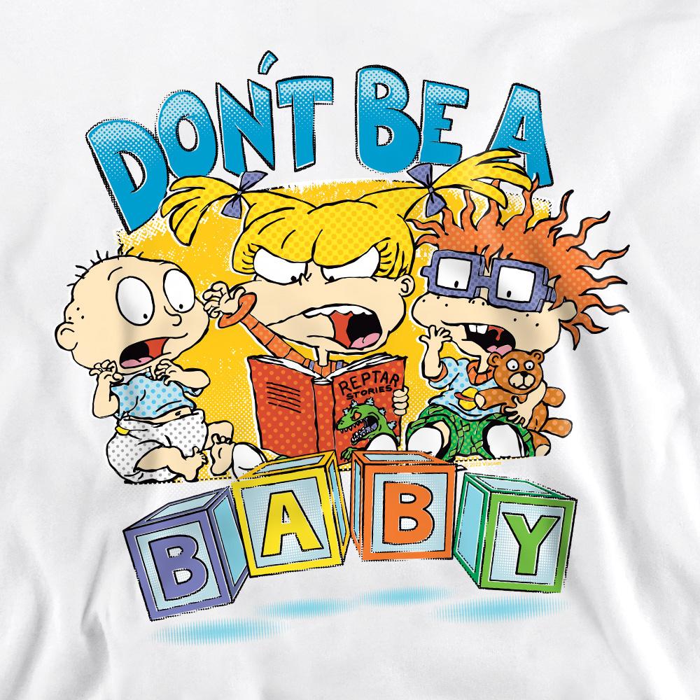 White - Pack Shot - Rugrats Unisex Adult Don´t Be A Baby Blocks Sweatshirt