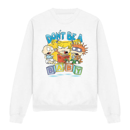 White - Front - Rugrats Unisex Adult Don´t Be A Baby Blocks Sweatshirt
