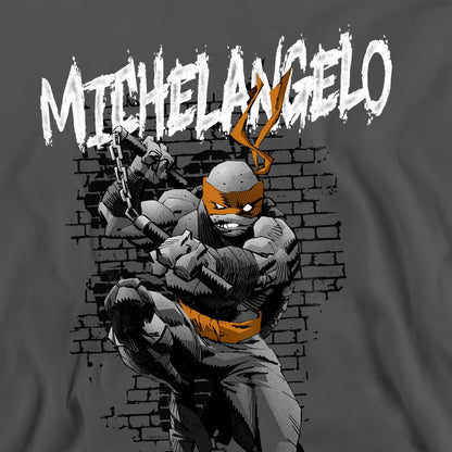 Charcoal - Pack Shot - Teenage Mutant Ninja Turtles Unisex Adult Michelangelo Sweatshirt