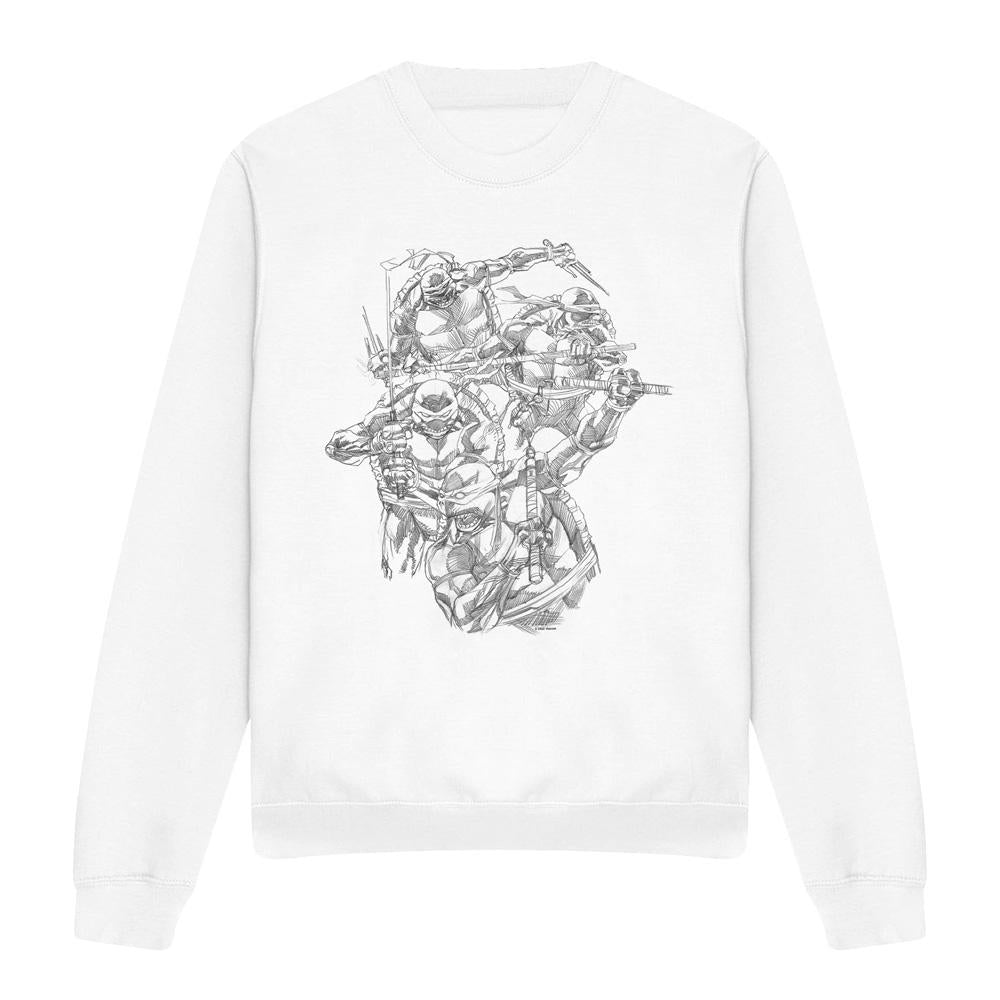 White - Front - Teenage Mutant Ninja Turtles Unisex Adult Shinobis Sweatshirt