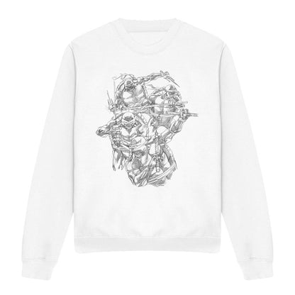 White - Front - Teenage Mutant Ninja Turtles Unisex Adult Shinobis Sweatshirt