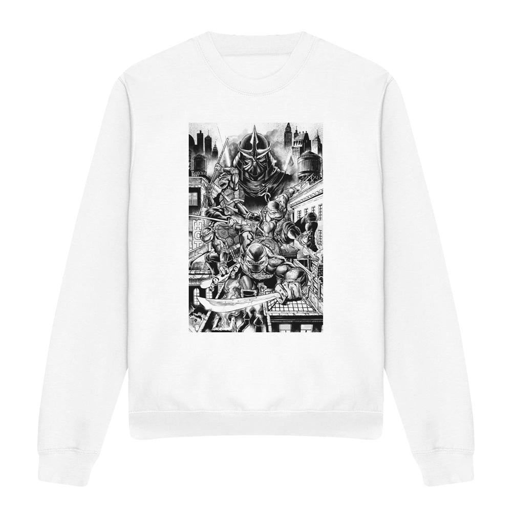 White - Front - Teenage Mutant Ninja Turtles Unisex Adult Take Down Shredder Sweatshirt