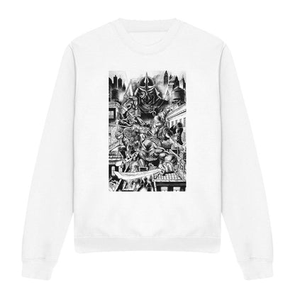 White - Front - Teenage Mutant Ninja Turtles Unisex Adult Take Down Shredder Sweatshirt