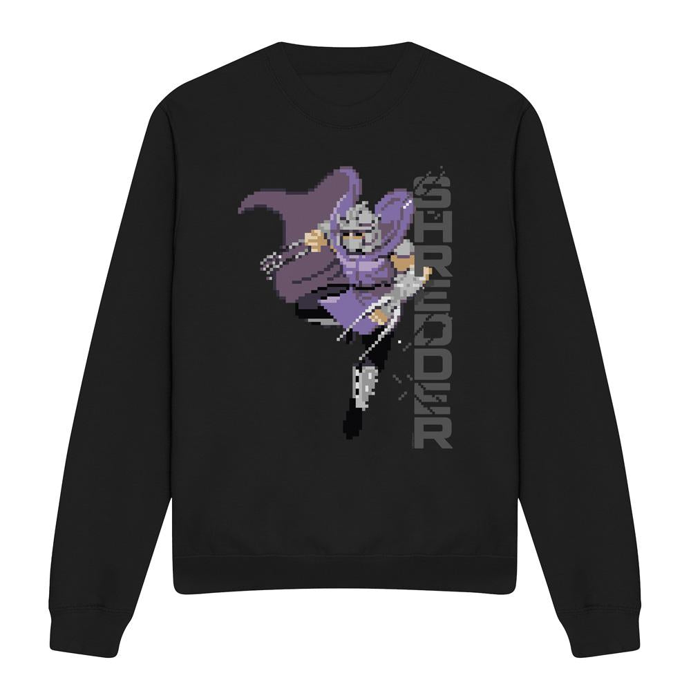 Black - Back - Teenage Mutant Ninja Turtles Unisex Adult Arcade Shredder Retro Sweatshirt