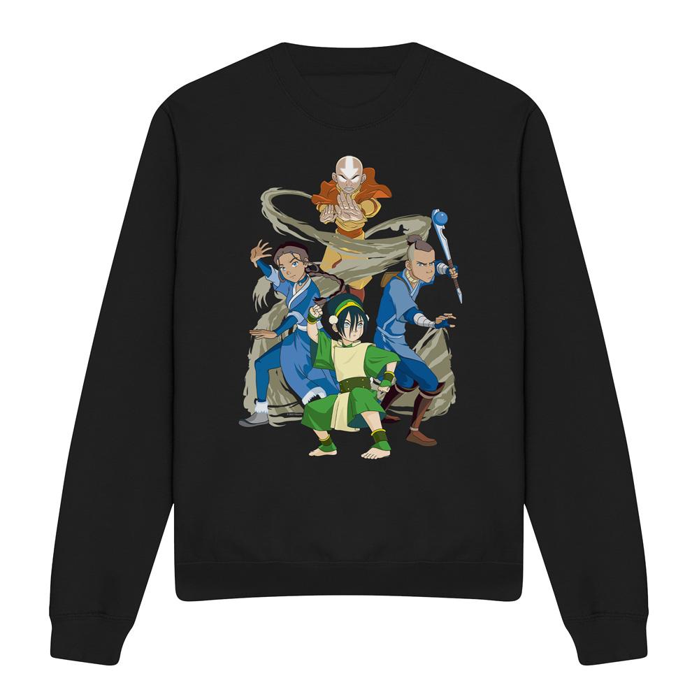 Black - Front - Avatar: The Last Airbender Unisex Adult Team Avatar Elements Sweatshirt