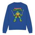 Royal Blue - Front - Teenage Mutant Ninja Turtles Unisex Adult Leonardo Retro Sweatshirt