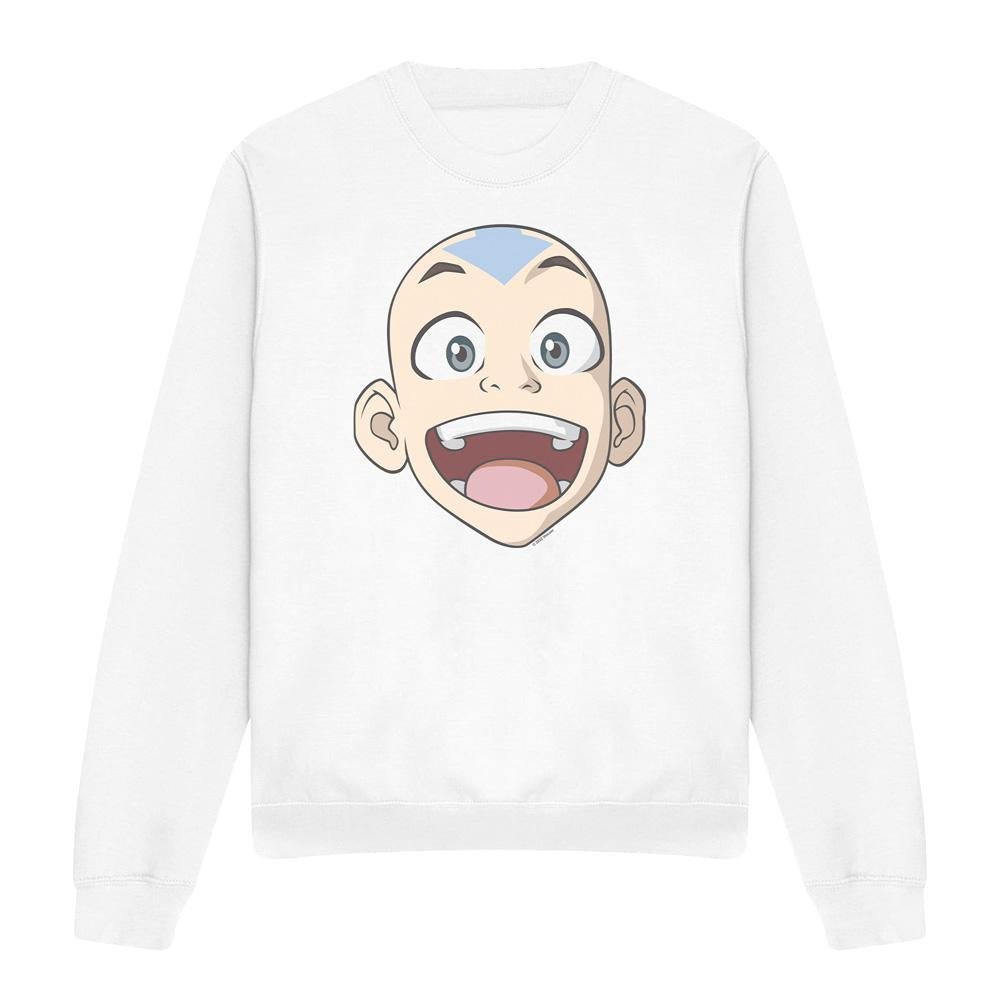 White - Front - Avatar: The Last Airbender Unisex Adult Aang Big Face Sweatshirt