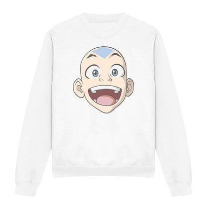 White - Front - Avatar: The Last Airbender Unisex Adult Aang Big Face Sweatshirt