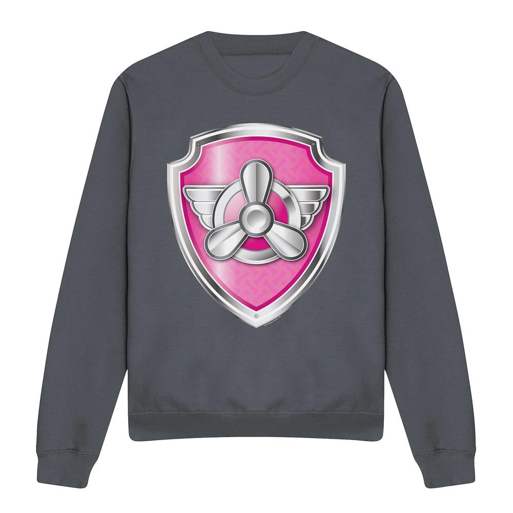 Charcoal - Front - Paw Patrol Unisex Adult Skye Badge Sweatshirt