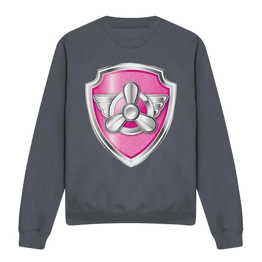 Charcoal - Front - Paw Patrol Unisex Adult Skye Badge Sweatshirt