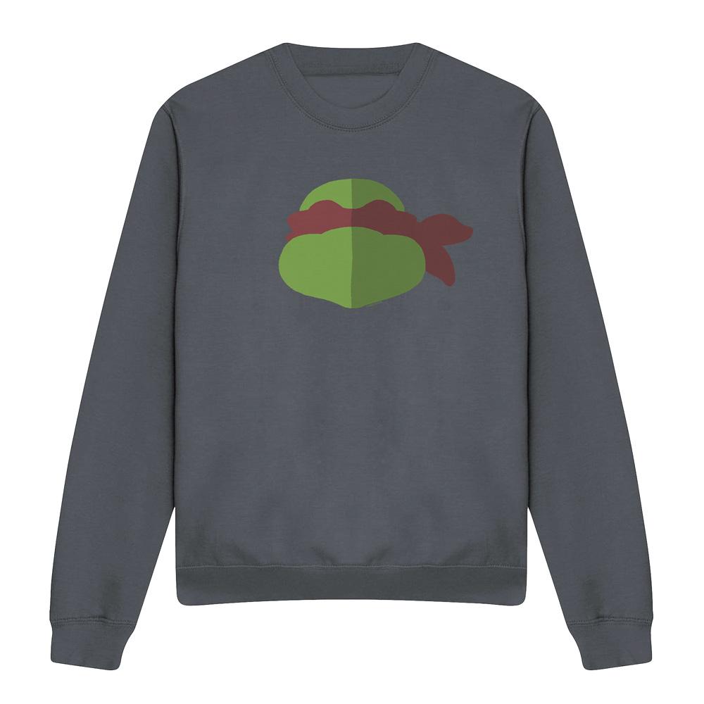 Black - Front - Teenage Mutant Ninja Turtles Unisex Adult Raphael Face Sweatshirt