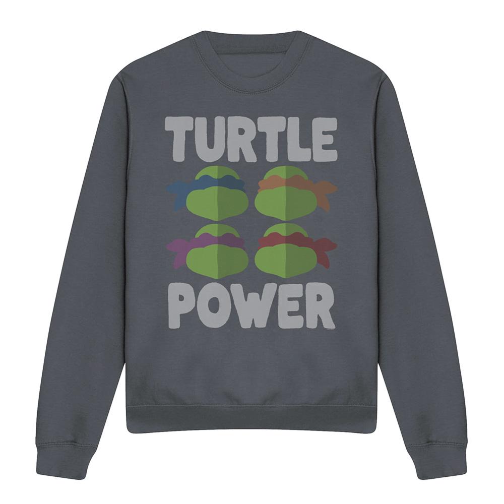 Black - Front - Teenage Mutant Ninja Turtles Unisex Adult Turtle Power Faces Sweatshirt