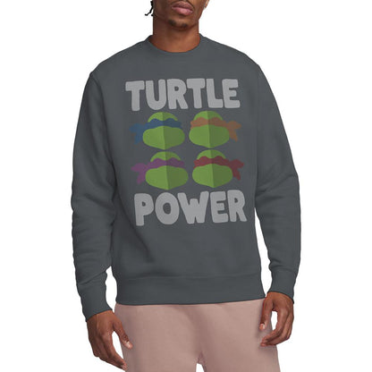 Black - Back - Teenage Mutant Ninja Turtles Unisex Adult Turtle Power Faces Sweatshirt