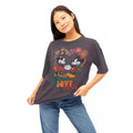 Dark Charcoal - Side - Disney Womens-Ladies Mickey & Minnie Mouse Holding Hands Oversized T-Shirt