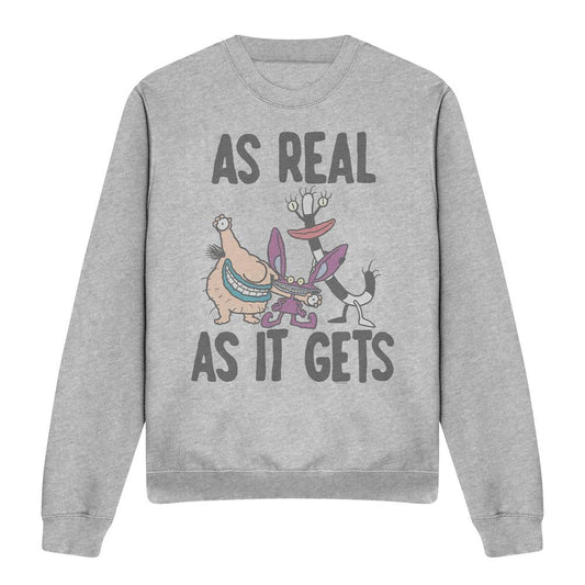 Sport Heather - Front - Aaahh!!! Real Monsters Unisex Adult As Real As It Gets Sweatshirt