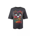 Dark Charcoal - Front - Disney Womens-Ladies Mickey & Minnie Mouse Holding Hands Oversized T-Shirt