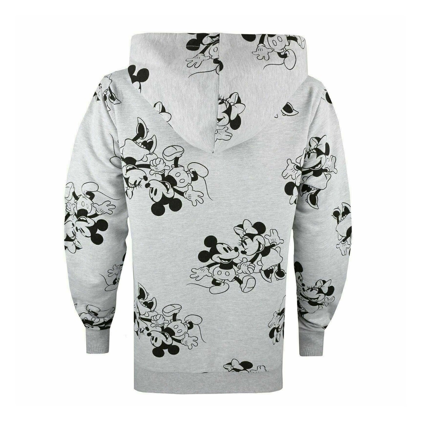 Heather Grey - Back - Disney Womens-Ladies Mickey & Minnie Mouse All-Over Print Hoodie