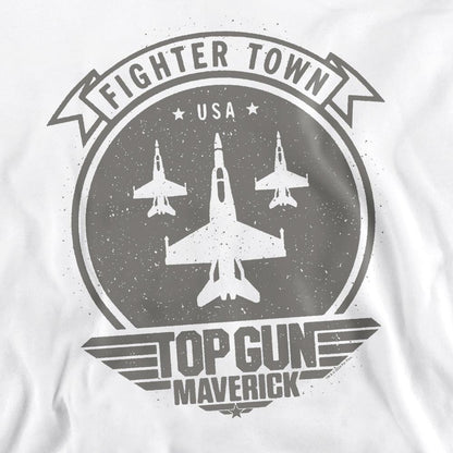 White - Pack Shot - Top Gun: Maverick, Top Gun: Maverick Unisex Adult Fighter Town Sweatshirt