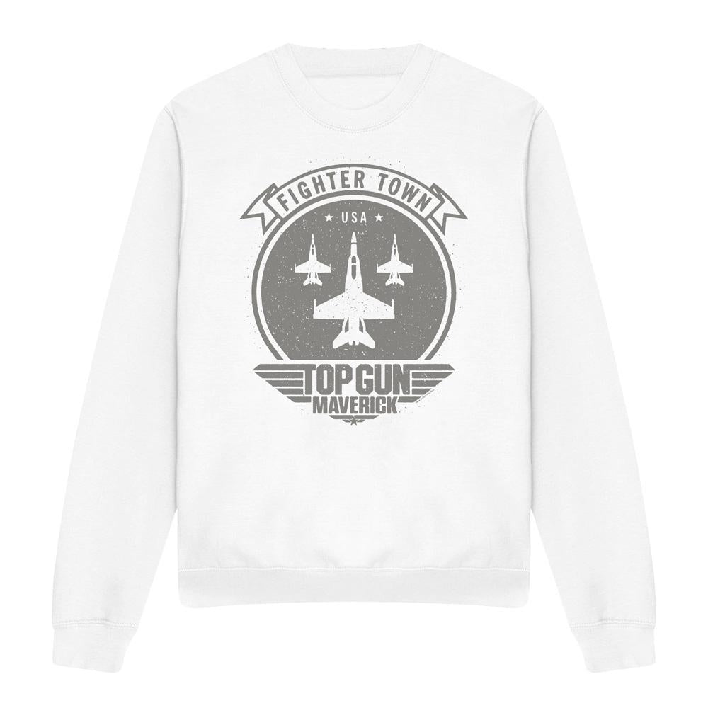 White - Front - Top Gun: Maverick, Top Gun: Maverick Unisex Adult Fighter Town Sweatshirt
