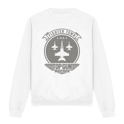White - Front - Top Gun: Maverick, Top Gun: Maverick Unisex Adult Fighter Town Sweatshirt