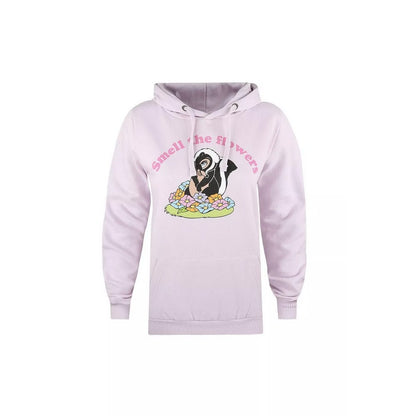 Lavender - Front - Bambi Womens-Ladies Smell The Flowers Hoodie