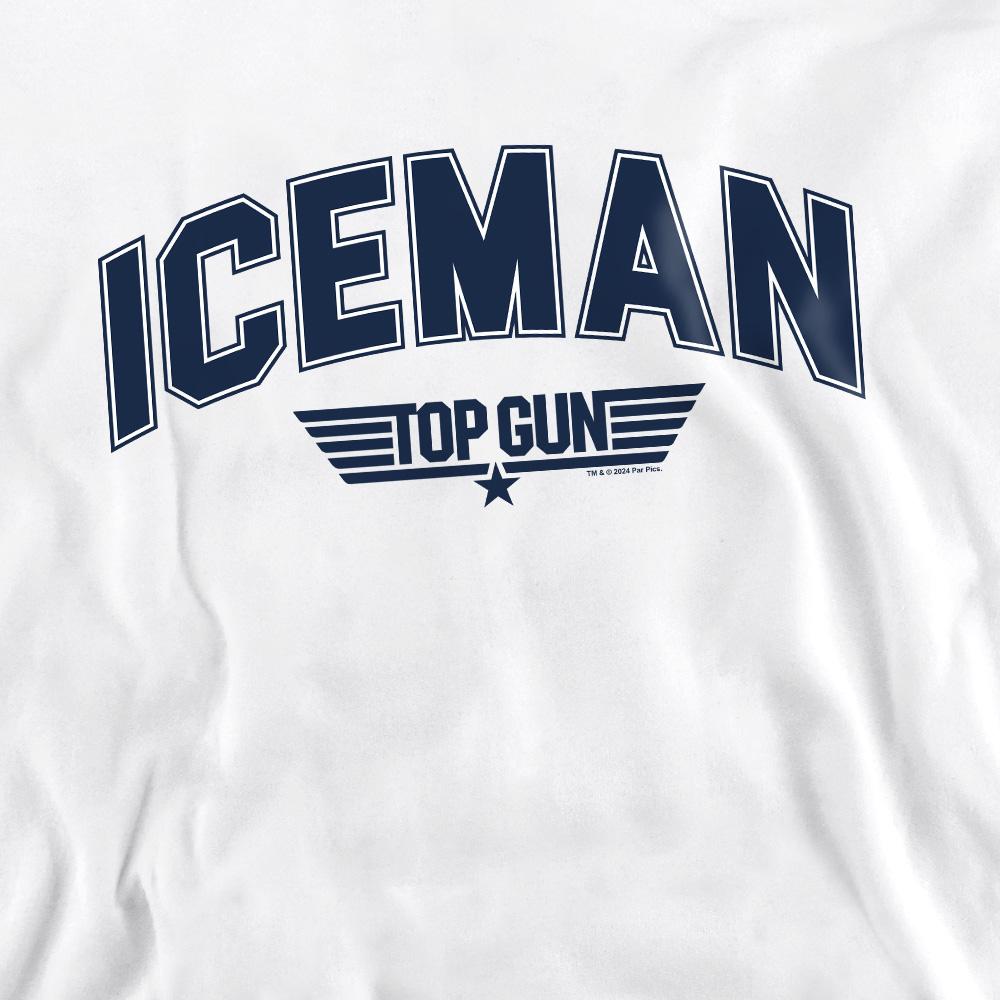 White - Side - Top Gun Unisex Adult Iceman Varsity Sweatshirt