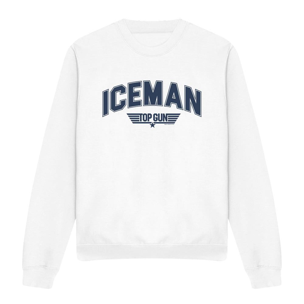 White - Front - Top Gun Unisex Adult Iceman Varsity Sweatshirt