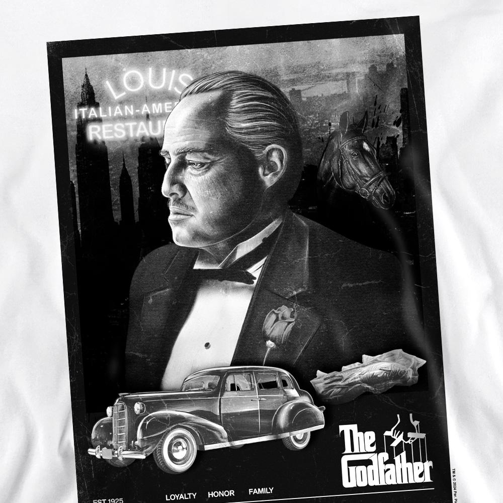 White - Pack Shot - The Godfather Unisex Adult Don Vito Corleone Poster Sweatshirt