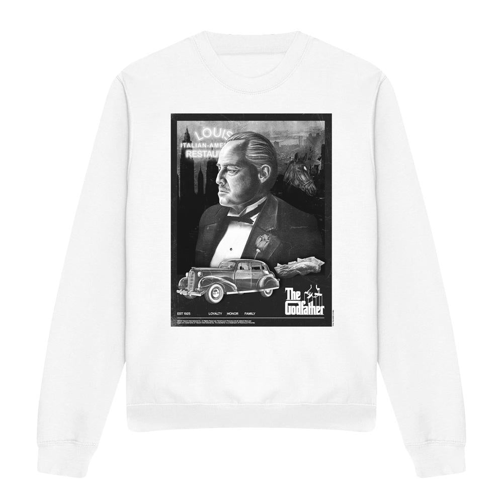 White - Front - The Godfather Unisex Adult Don Vito Corleone Poster Sweatshirt