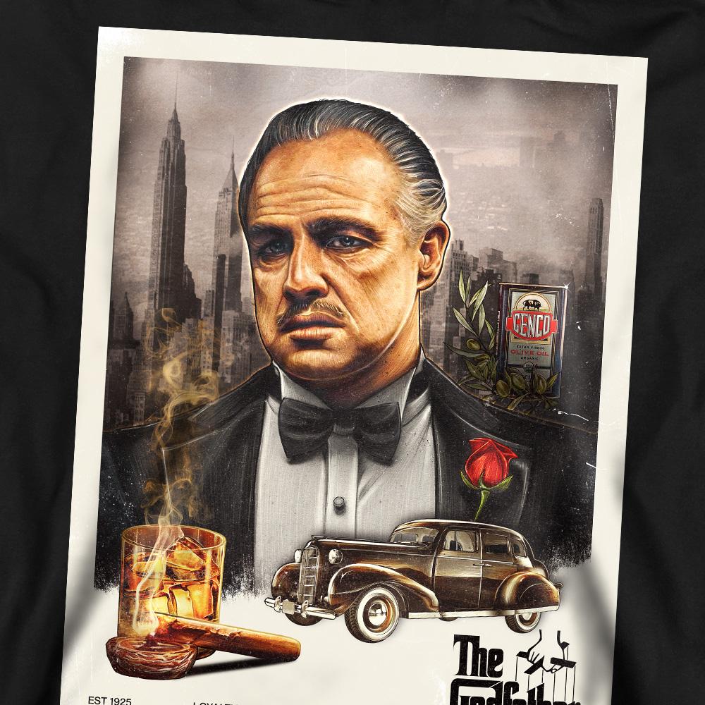 Black - Side - The Godfather Unisex Adult Vintage Poster Sweatshirt