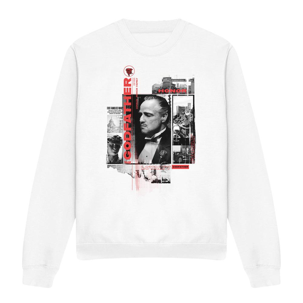 White - Front - The Godfather Unisex Adult Don Vito Corleone Collage Sweatshirt