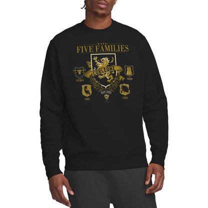 Black - Lifestyle - The Godfather Unisex Adult Five Families Logos Sweatshirt