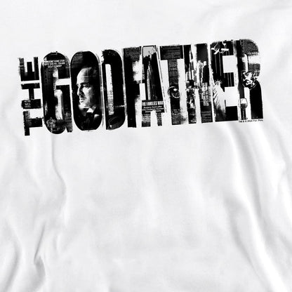 White - Pack Shot - The Godfather Unisex Adult Newspaper Logo Sweatshirt