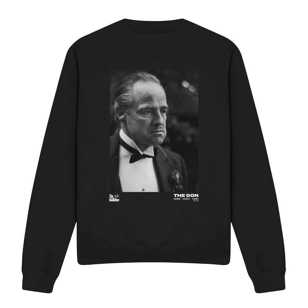 Black - Front - The Godfather Unisex Adult Don Vito Corleone Photograph Sweatshirt