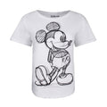 White-Black - Front - Disney Womens-Ladies Mickey Mouse Sketch T-Shirt