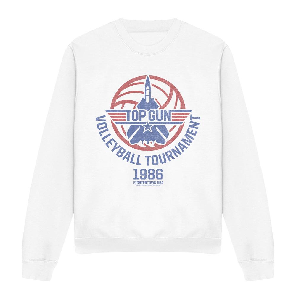 White - Front - Top Gun Unisex Adult Volleyball Tournament Sweatshirt