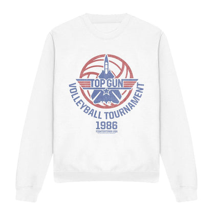 White - Front - Top Gun Unisex Adult Volleyball Tournament Sweatshirt