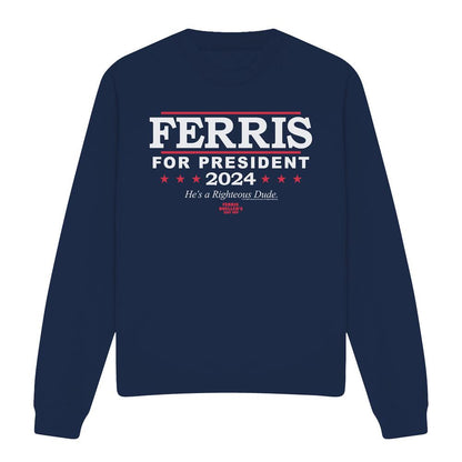 Navy - Front - Ferris Bueller´s Day Off Unisex Adult Ferris For President Sweatshirt