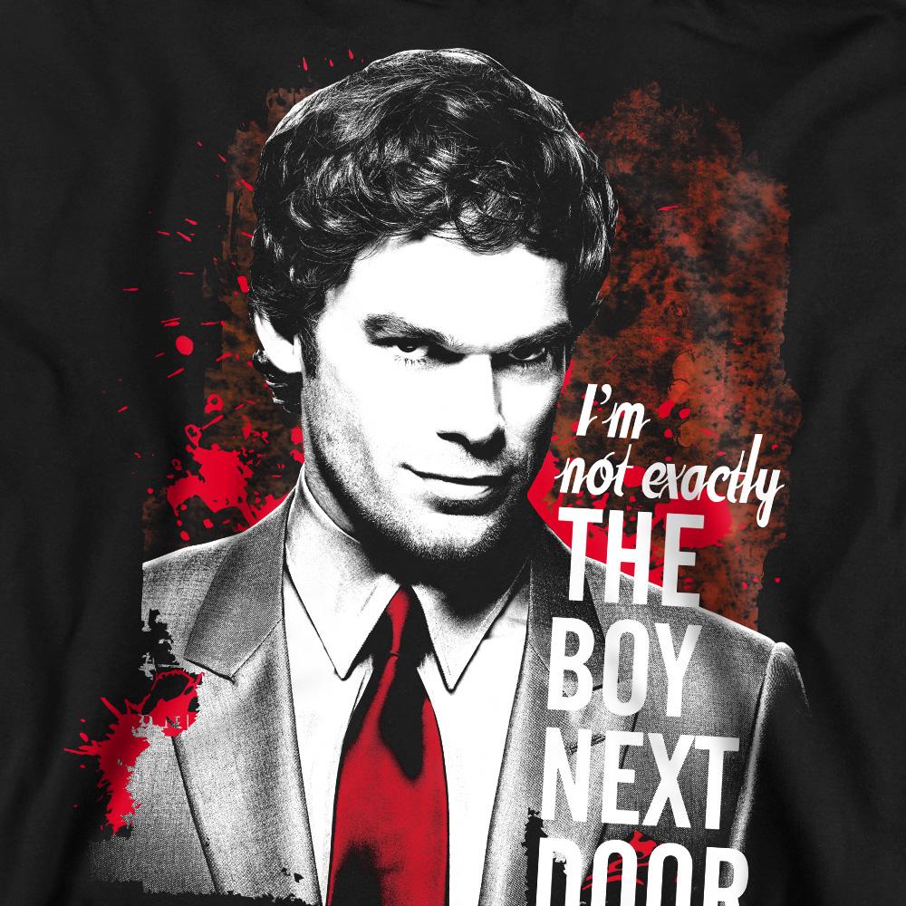 Black - Pack Shot - Dexter Unisex Adult Boy Next Door Sweatshirt