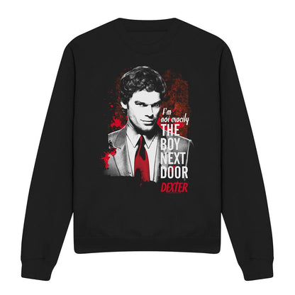 Black - Front - Dexter Unisex Adult Boy Next Door Sweatshirt