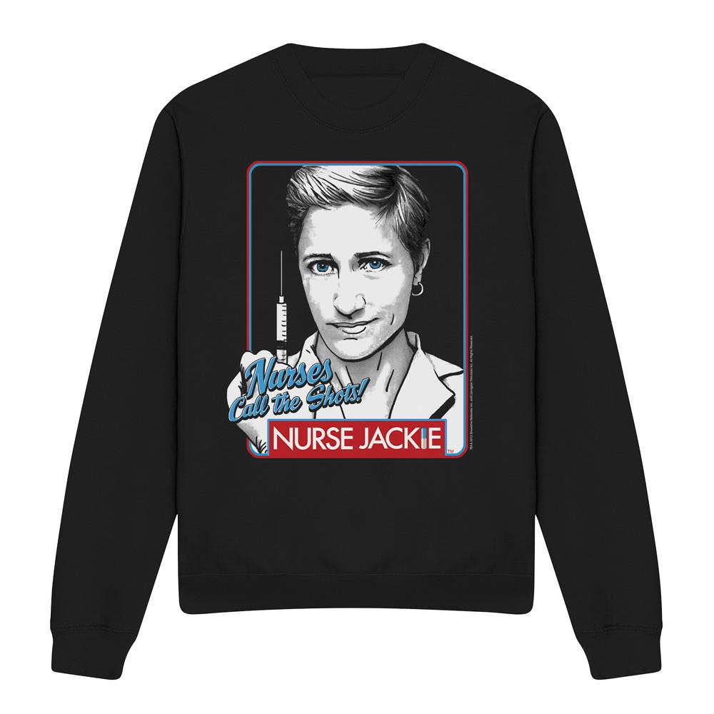 Black - Front - Nurse Jackie Unisex Adult Nurses Call The Shots Sweatshirt