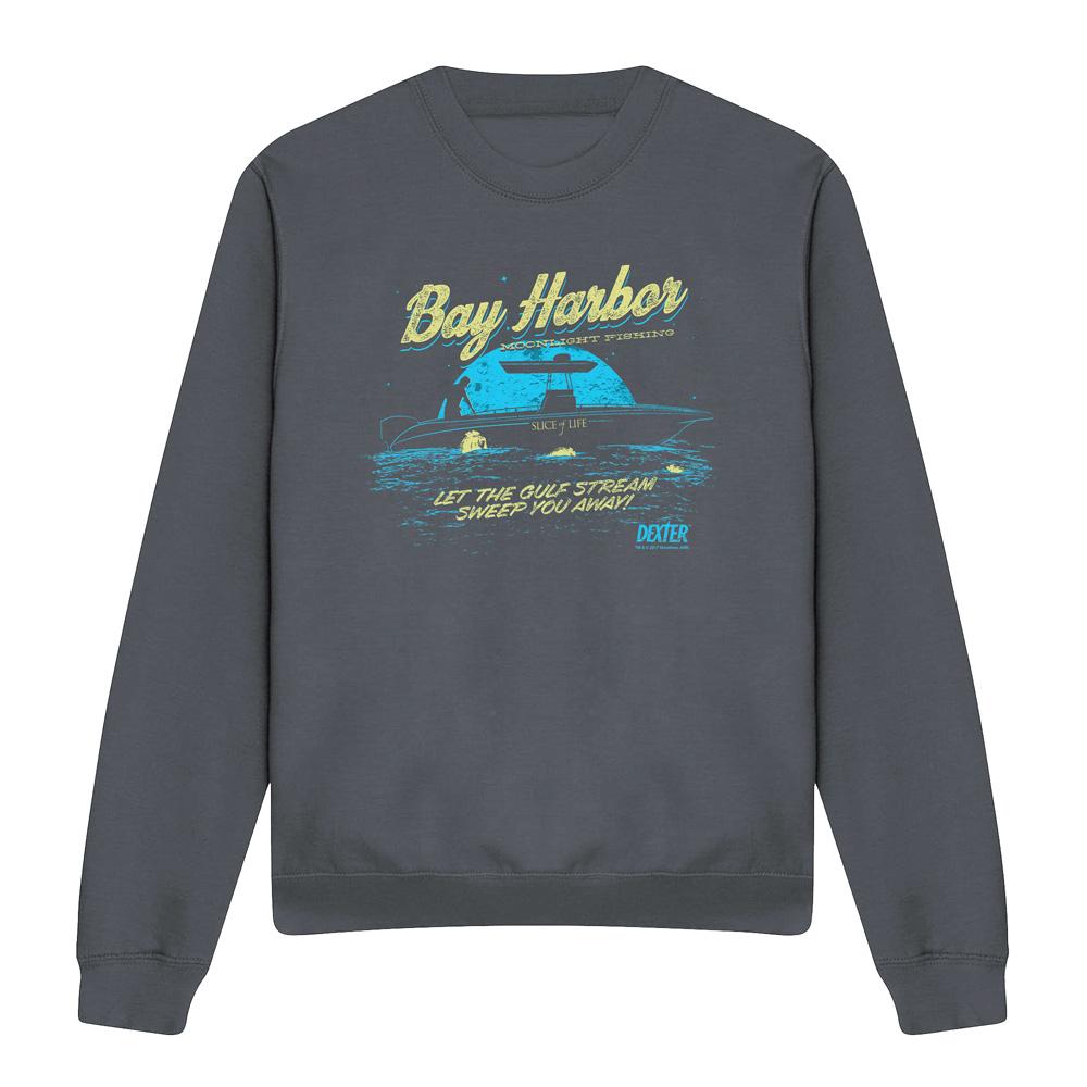 Charcoal - Front - Dexter Unisex Adult Moonlight Fishing Sweatshirt