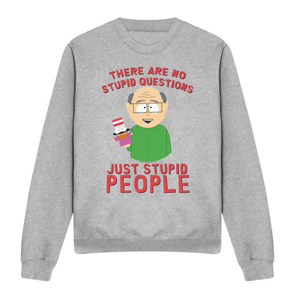 Sport Heather - Front - South Park Unisex Adult No Stupid Questions Sweatshirt