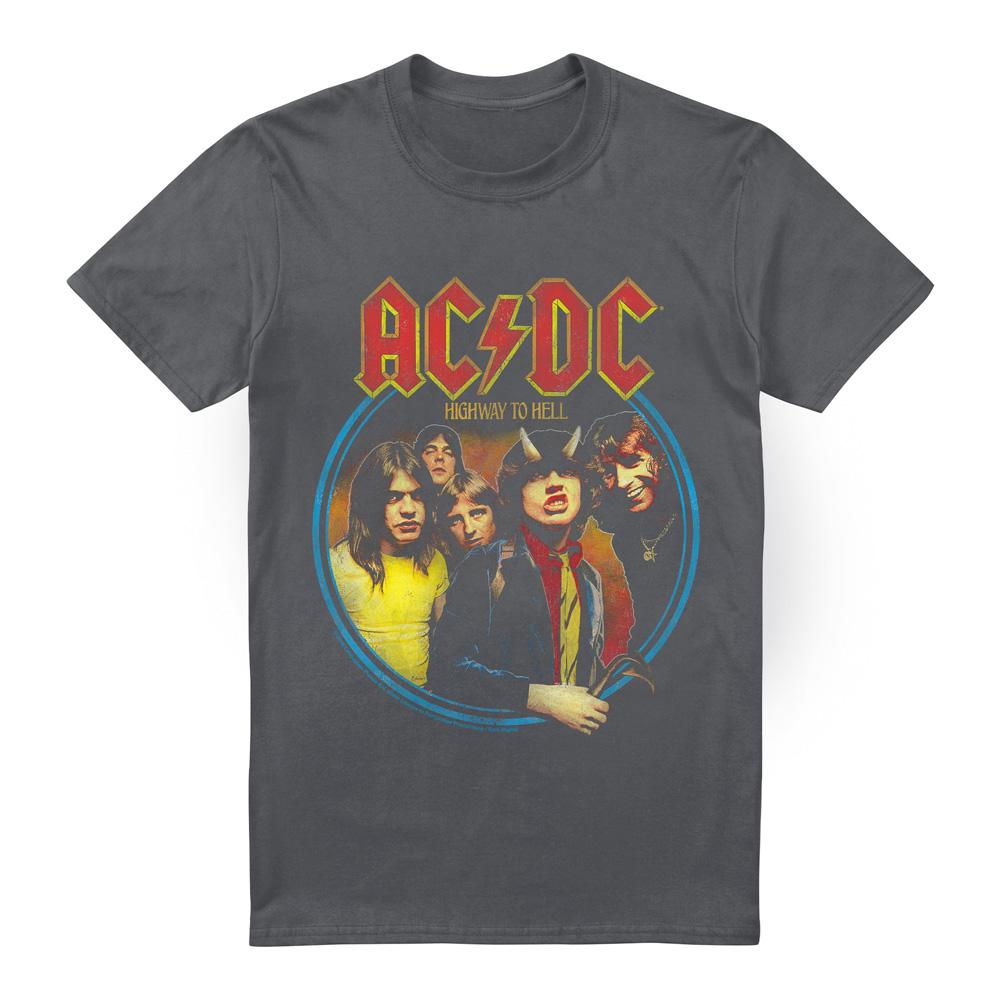 Charcoal - Front - AC-DC Mens Highway To Hell T-Shirt