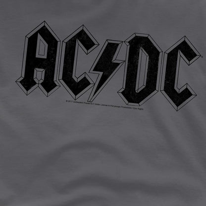 Charcoal - Pack Shot - AC-DC Mens Worn Logo T-Shirt