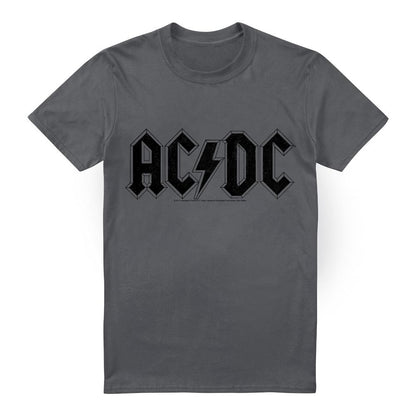 Charcoal - Front - AC-DC Mens Worn Logo T-Shirt