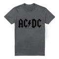 Charcoal - Front - AC-DC Mens Worn Logo T-Shirt
